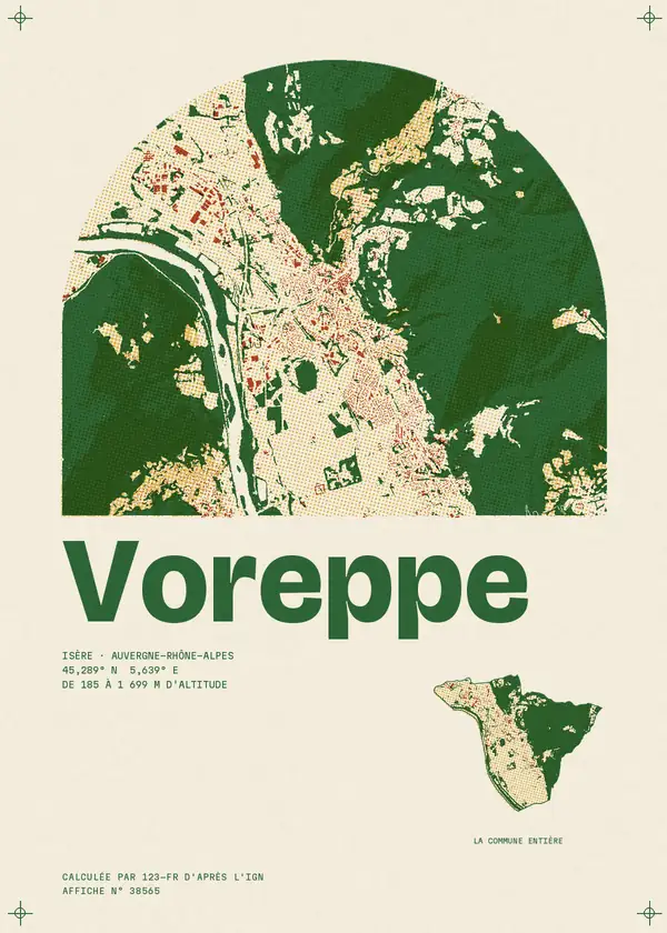 Affiche de Voreppe, calculée par 123-fr d'après l'IGN