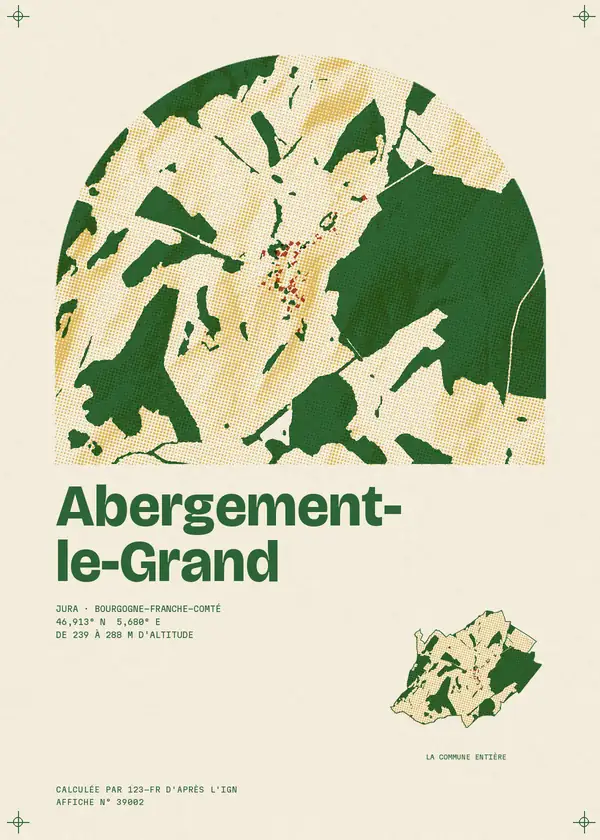 Affiche de Abergement-le-Grand, calculée par 123-fr d'après l'IGN