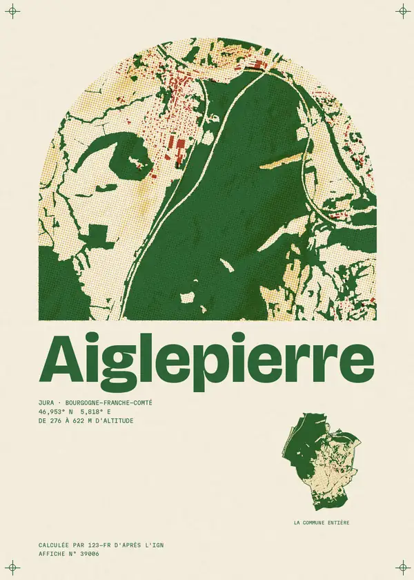 Affiche de Aiglepierre, calculée par 123-fr d'après l'IGN
