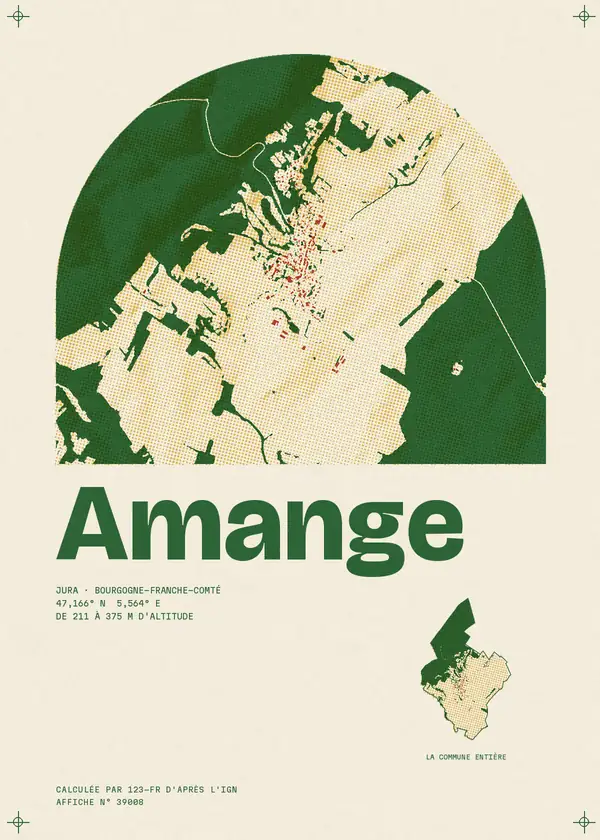 Affiche de Amange, calculée par 123-fr d'après l'IGN