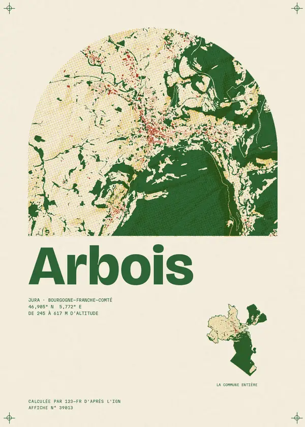 Affiche de Arbois, calculée par 123-fr d'après l'IGN