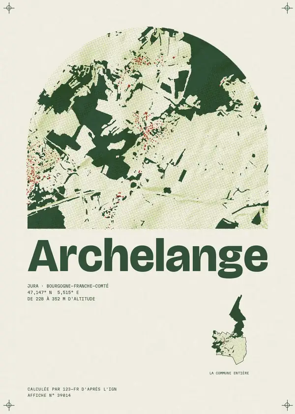 Affiche de Archelange, calculée par 123-fr d'après l'IGN