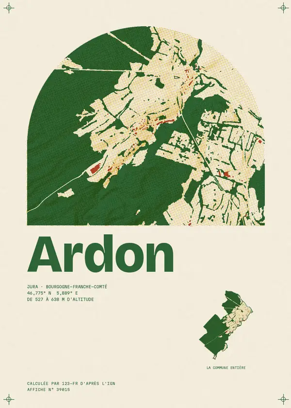 Affiche de Ardon, calculée par 123-fr d'après l'IGN