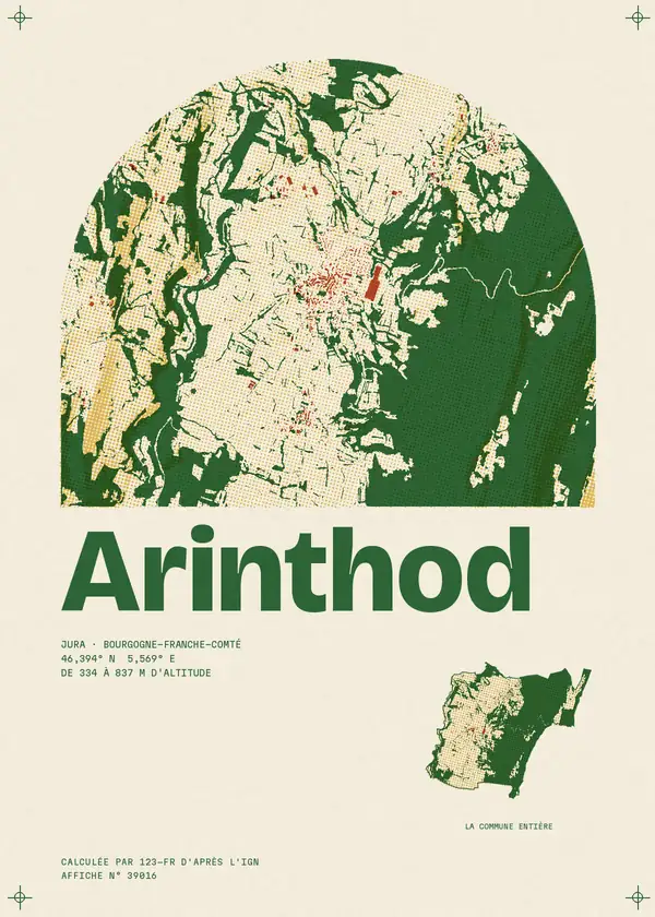 Affiche de Arinthod, calculée par 123-fr d'après l'IGN