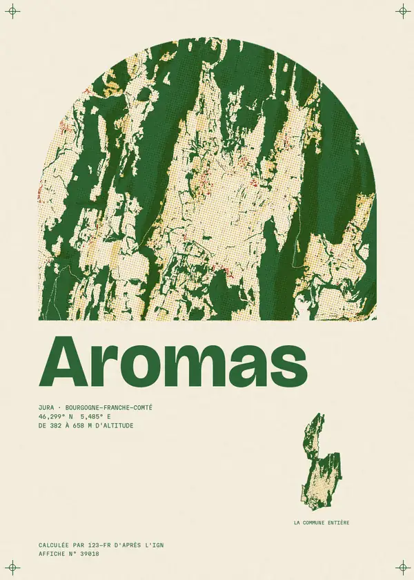 Affiche de Aromas, calculée par 123-fr d'après l'IGN