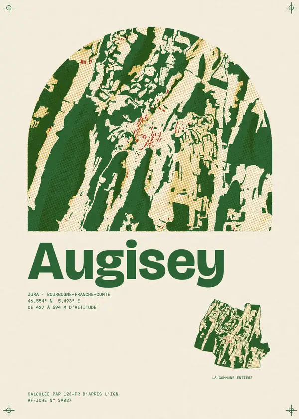 Affiche de Augisey, calculée par 123-fr d'après l'IGN