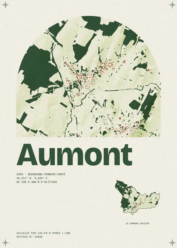Affiche de Aumont, calculée par 123-fr d'après l'IGN