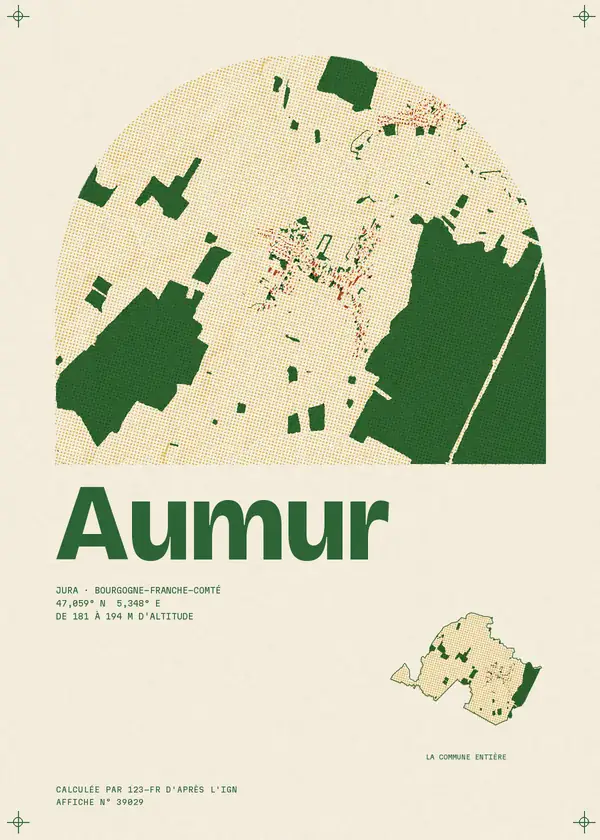 Affiche de Aumur, calculée par 123-fr d'après l'IGN