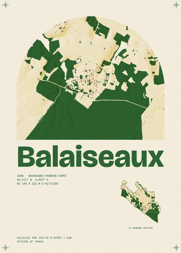Affiche de Balaiseaux, calculée par 123-fr d'après l'IGN