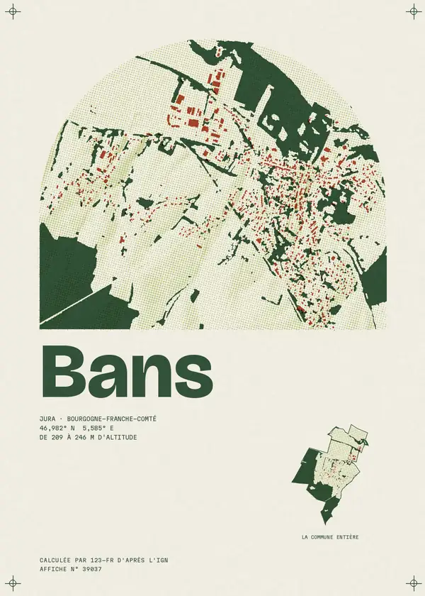 Affiche de Bans, calculée par 123-fr d'après l'IGN