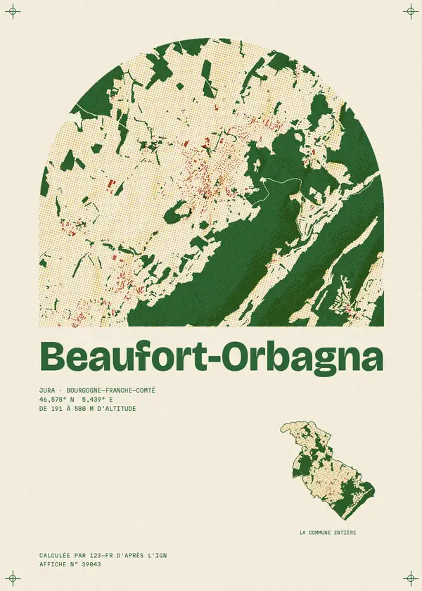 Affiche de Beaufort-Orbagna, calculée par 123-fr d'après l'IGN