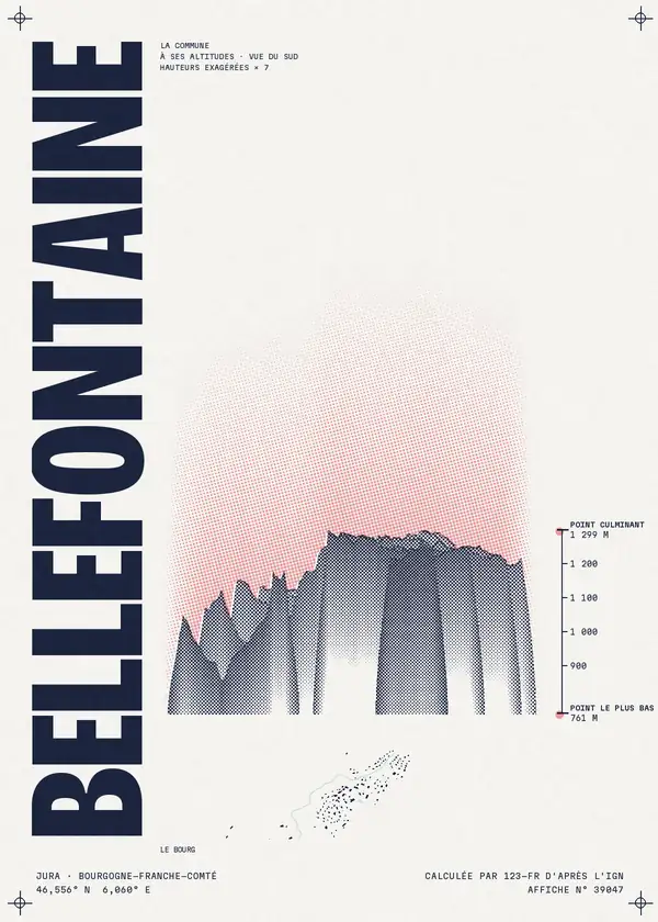 Affiche de Bellefontaine, calculée par 123-fr d'après l'IGN