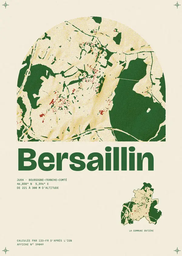 Affiche de Bersaillin, calculée par 123-fr d'après l'IGN