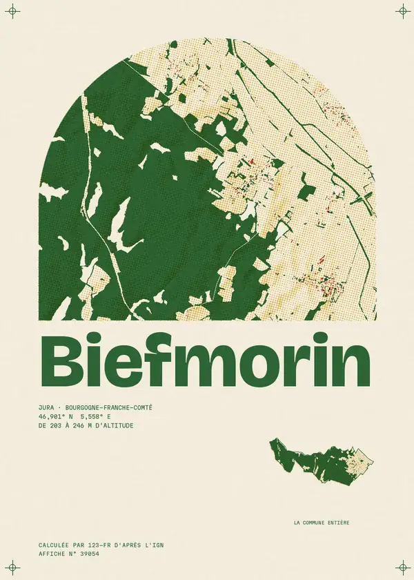 Affiche de Biefmorin, calculée par 123-fr d'après l'IGN