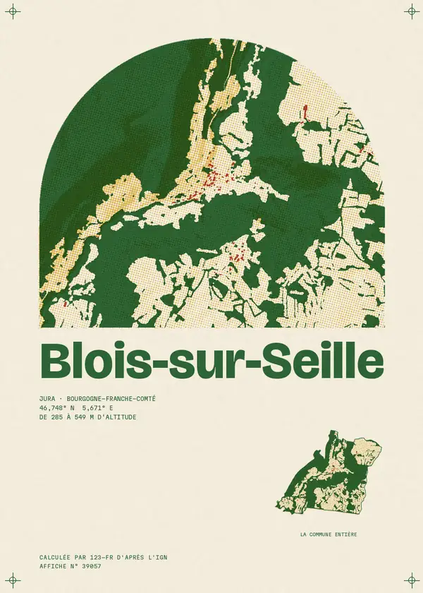 Affiche de Blois-sur-Seille, calculée par 123-fr d'après l'IGN