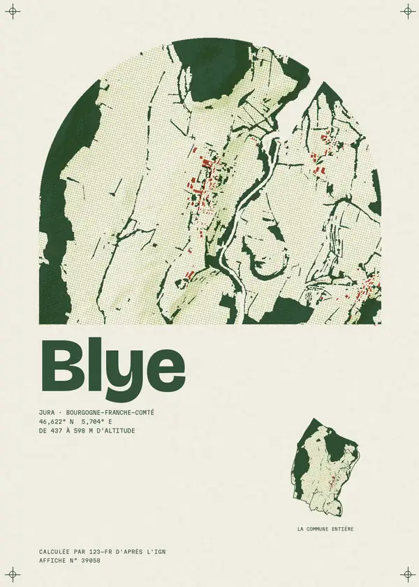 Affiche de Blye, calculée par 123-fr d'après l'IGN