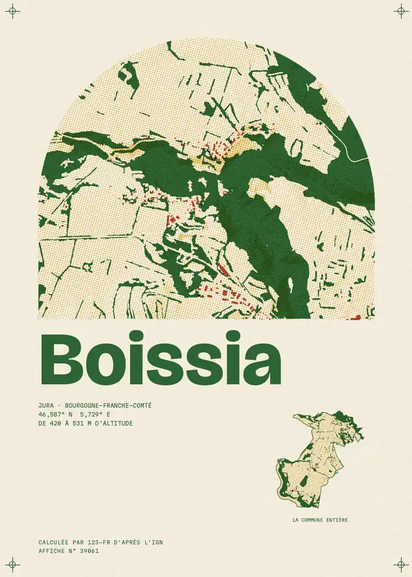 Affiche de Boissia, calculée par 123-fr d'après l'IGN