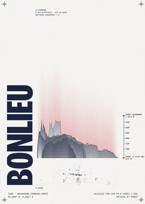 Affiche de Bonlieu, calculée par 123-fr d'après l'IGN