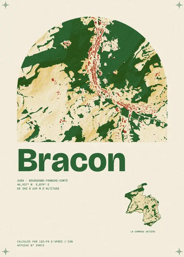 Affiche de Bracon, calculée par 123-fr d'après l'IGN