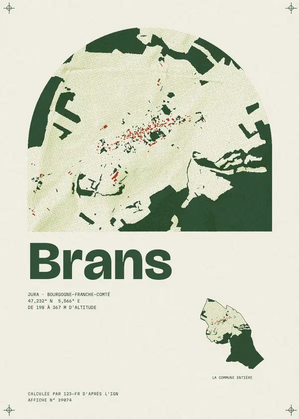 Affiche de Brans, calculée par 123-fr d'après l'IGN