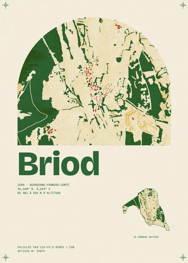 Affiche de Briod, calculée par 123-fr d'après l'IGN