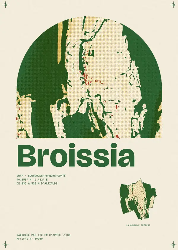 Affiche de Broissia, calculée par 123-fr d'après l'IGN