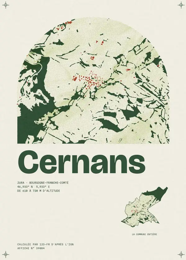 Affiche de Cernans, calculée par 123-fr d'après l'IGN