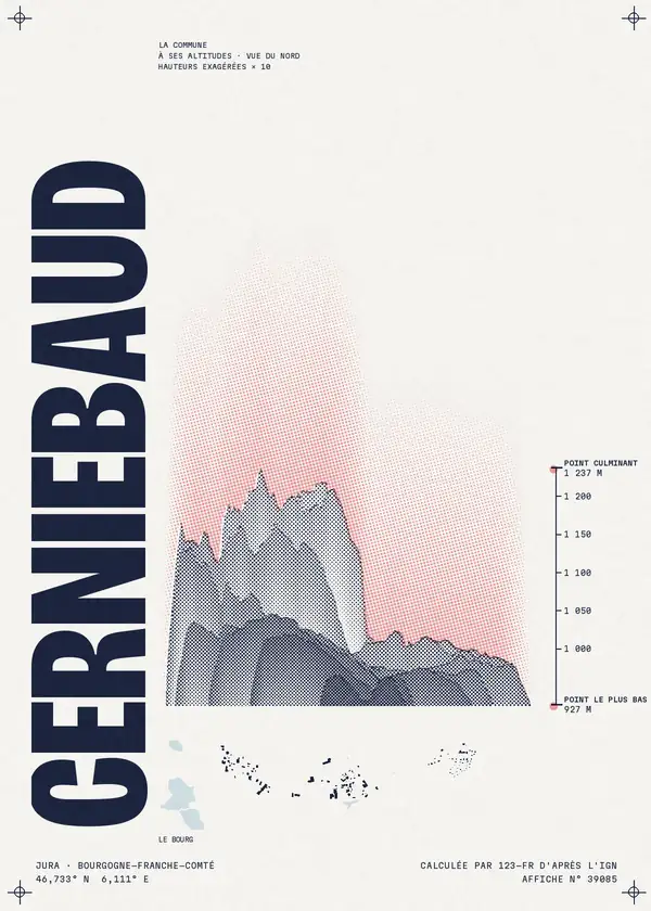 Affiche de Cerniébaud, calculée par 123-fr d'après l'IGN