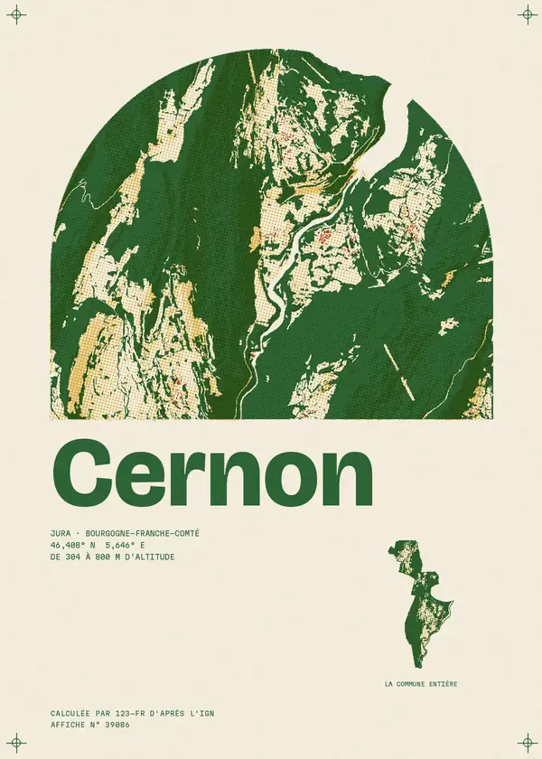 Affiche de Cernon, calculée par 123-fr d'après l'IGN
