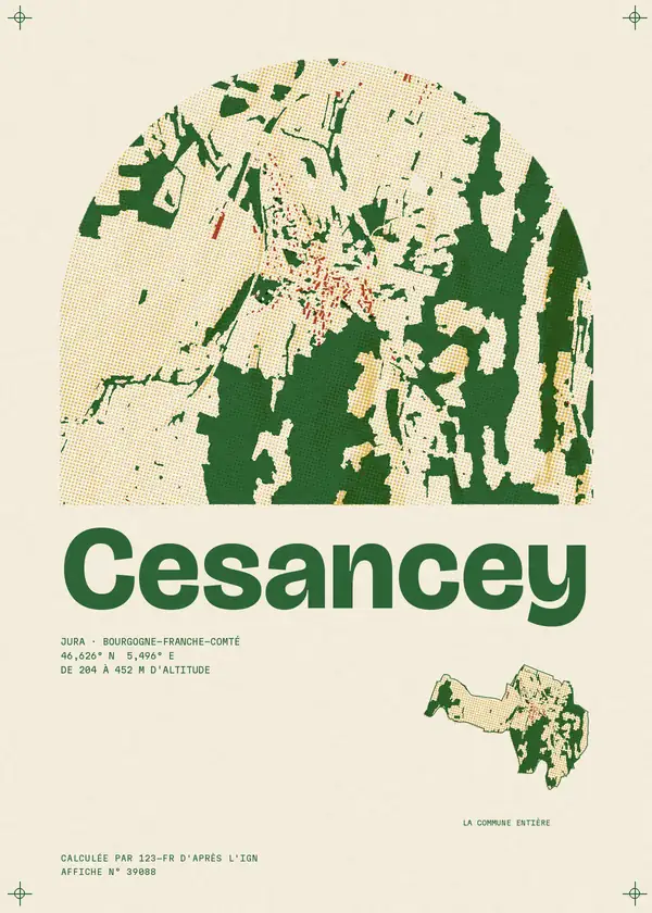 Affiche de Cesancey, calculée par 123-fr d'après l'IGN