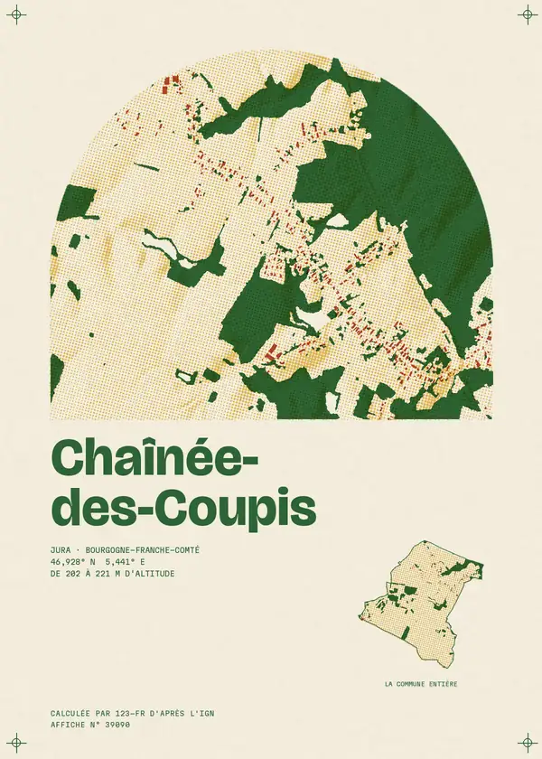 Affiche de Chaînée-des-Coupis, calculée par 123-fr d'après l'IGN