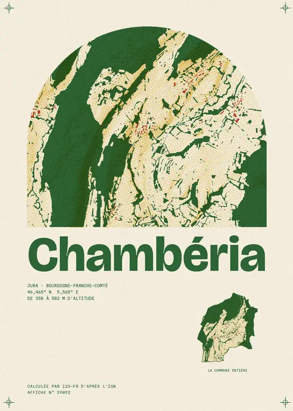 Affiche de Chambéria, calculée par 123-fr d'après l'IGN