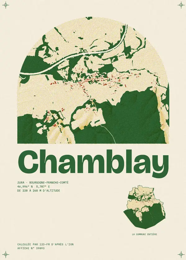 Affiche de Chamblay, calculée par 123-fr d'après l'IGN
