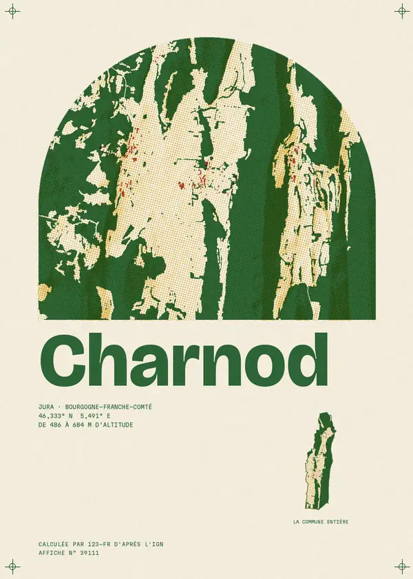 Affiche de Charnod, calculée par 123-fr d'après l'IGN