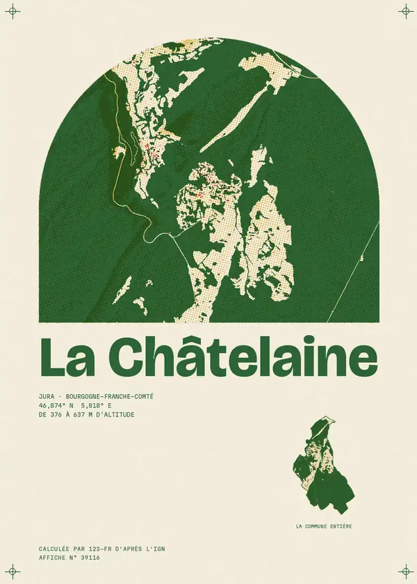 Affiche de La Châtelaine, calculée par 123-fr d'après l'IGN