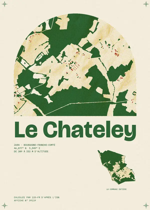 Affiche de Le Chateley, calculée par 123-fr d'après l'IGN