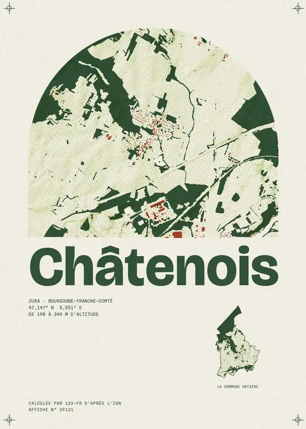 Affiche de Châtenois, calculée par 123-fr d'après l'IGN