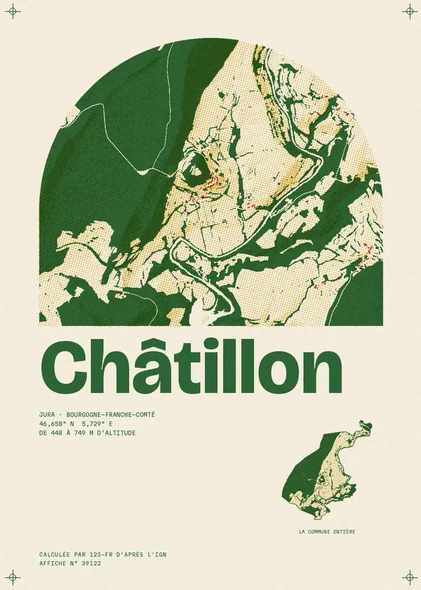 Affiche de Châtillon, calculée par 123-fr d'après l'IGN