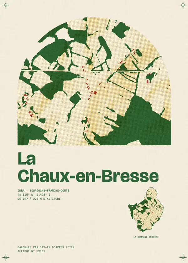 Affiche de La Chaux-en-Bresse, calculée par 123-fr d'après l'IGN