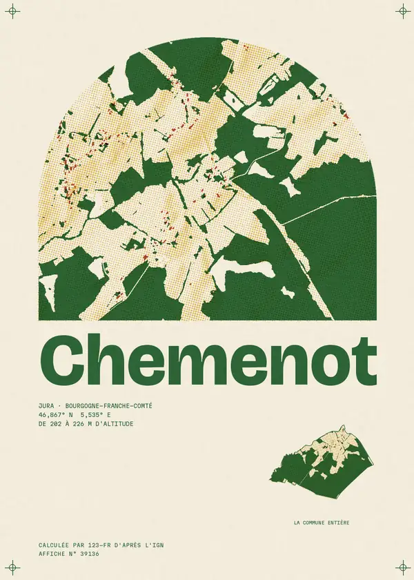 Affiche de Chemenot, calculée par 123-fr d'après l'IGN