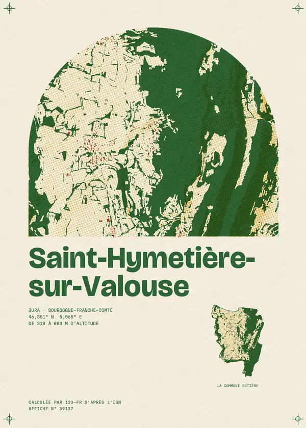 Affiche de Saint-Hymetière-sur-Valouse, calculée par 123-fr d'après l'IGN
