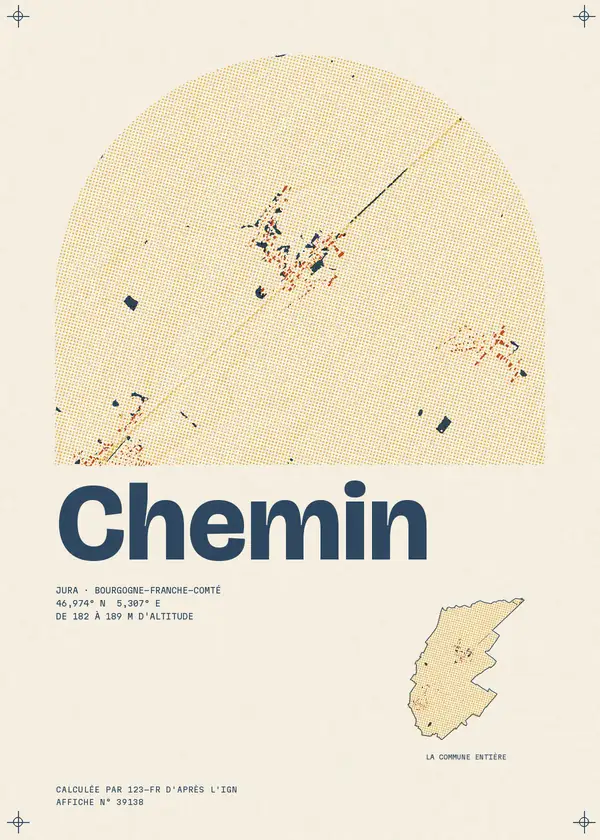 Affiche de Chemin, calculée par 123-fr d'après l'IGN