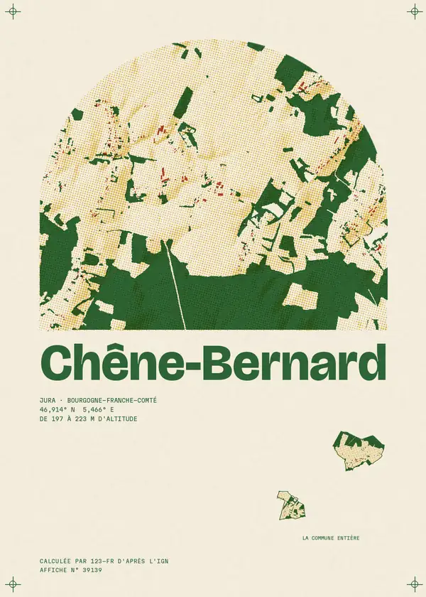 Affiche de Chêne-Bernard, calculée par 123-fr d'après l'IGN