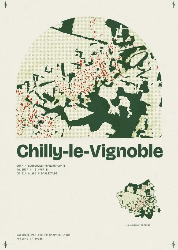 Affiche de Chilly-le-Vignoble, calculée par 123-fr d'après l'IGN