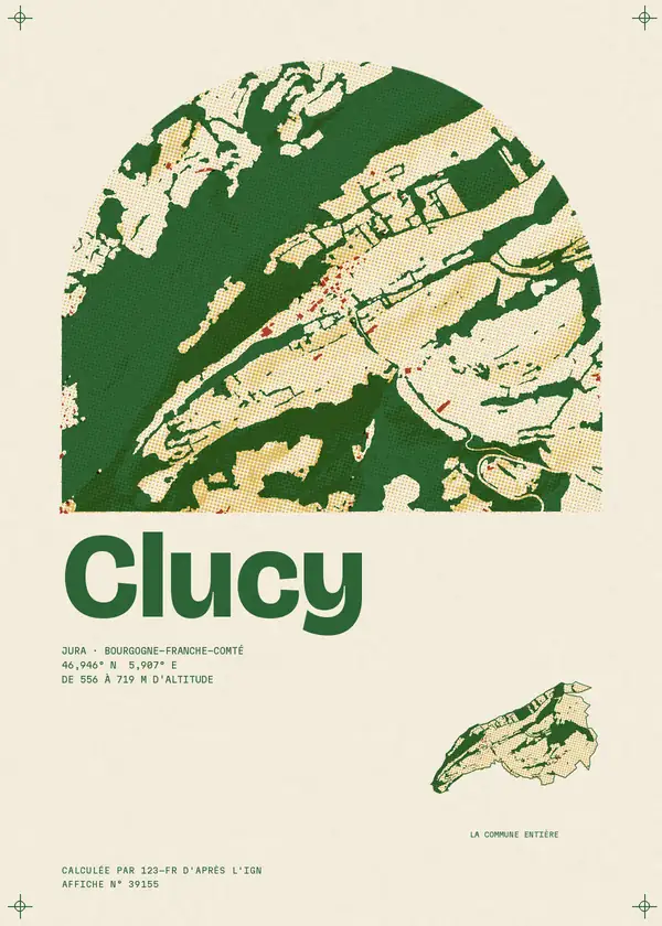 Affiche de Clucy, calculée par 123-fr d'après l'IGN