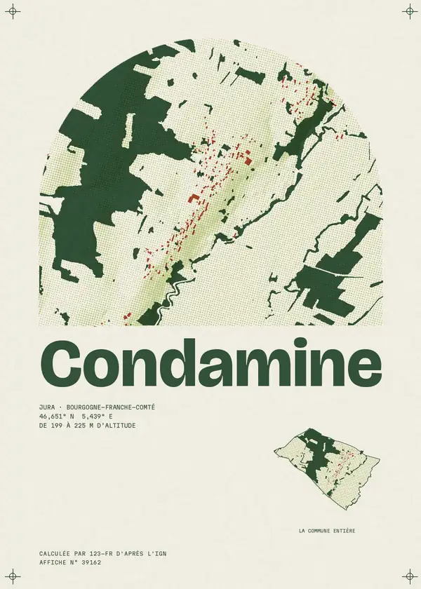 Affiche de Condamine, calculée par 123-fr d'après l'IGN