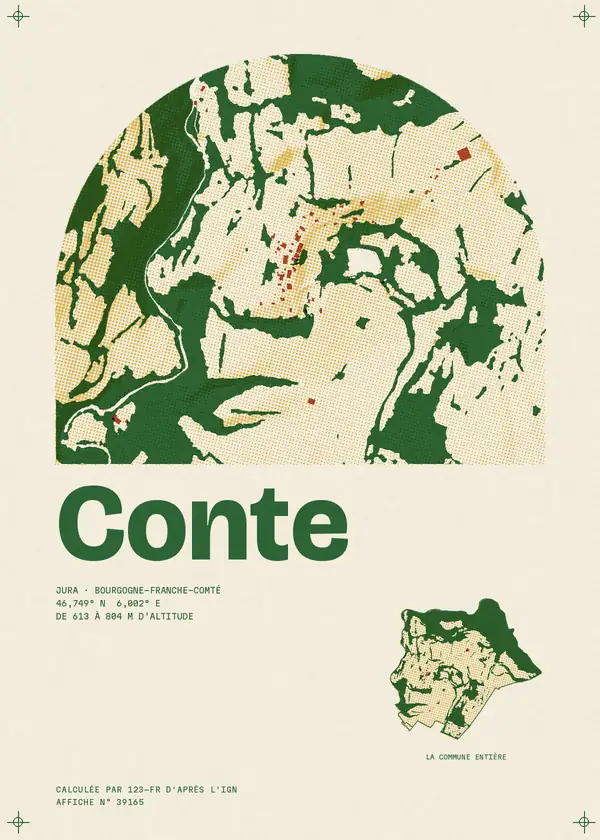 Affiche de Conte, calculée par 123-fr d'après l'IGN