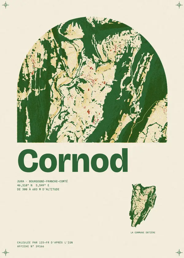 Affiche de Cornod, calculée par 123-fr d'après l'IGN