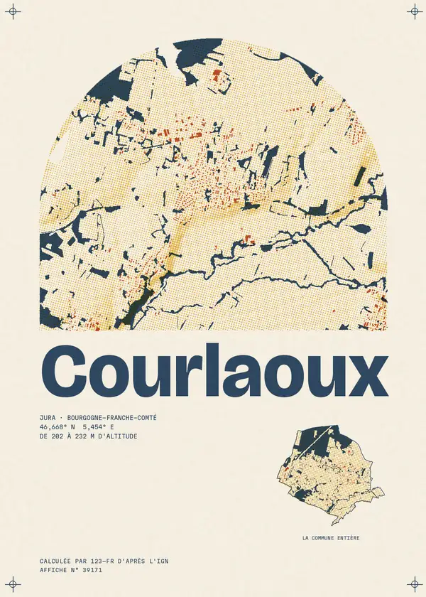 Affiche de Courlaoux, calculée par 123-fr d'après l'IGN