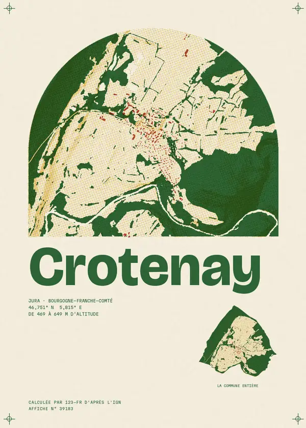 Affiche de Crotenay, calculée par 123-fr d'après l'IGN